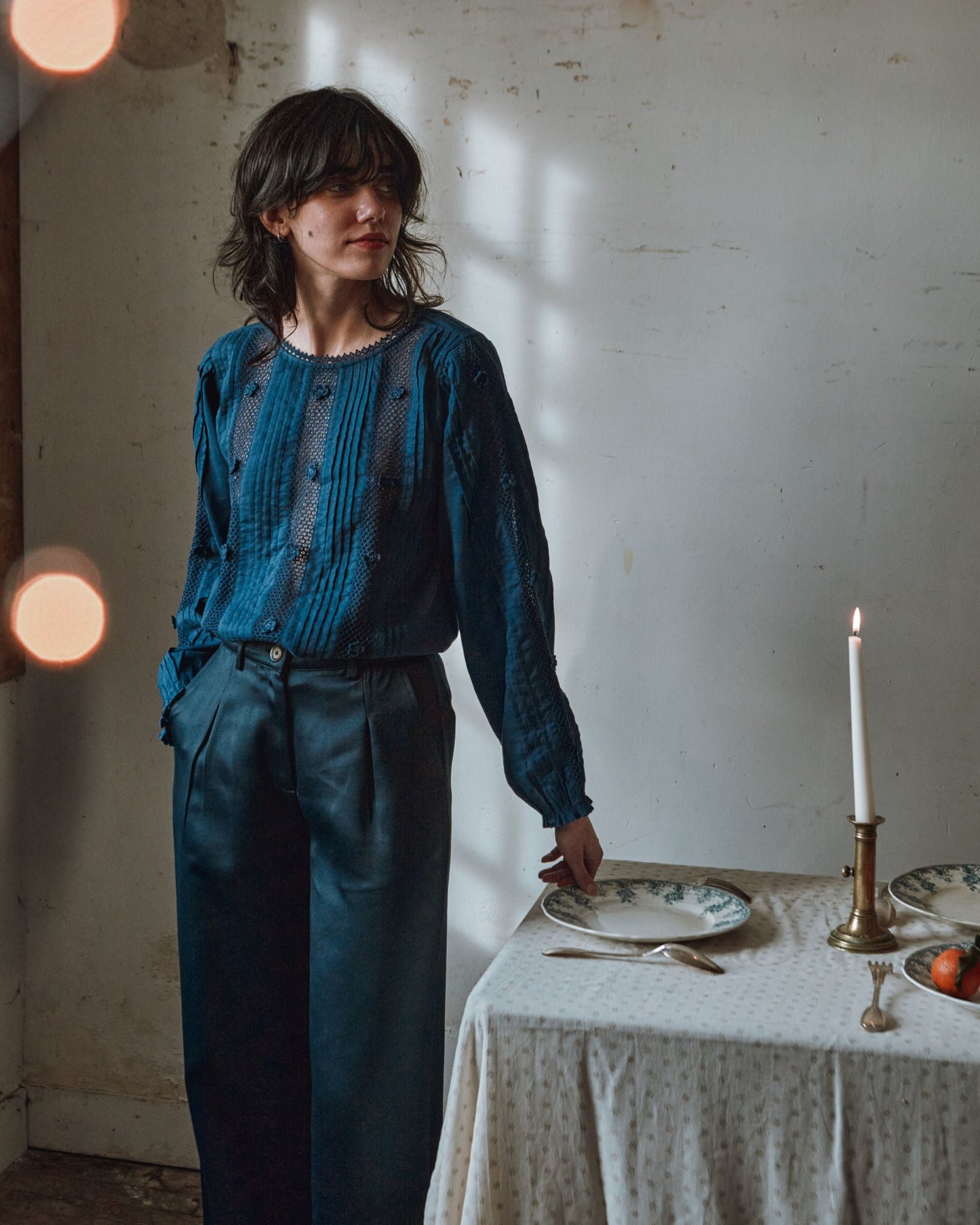 Pantalon - Satiné navy
