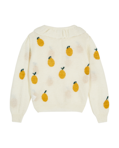 Cardigan femme citron écru