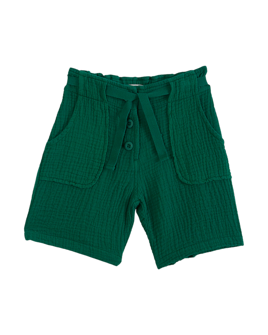 Short double gaze de coton vert