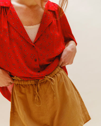 Short ample lin et coton miel