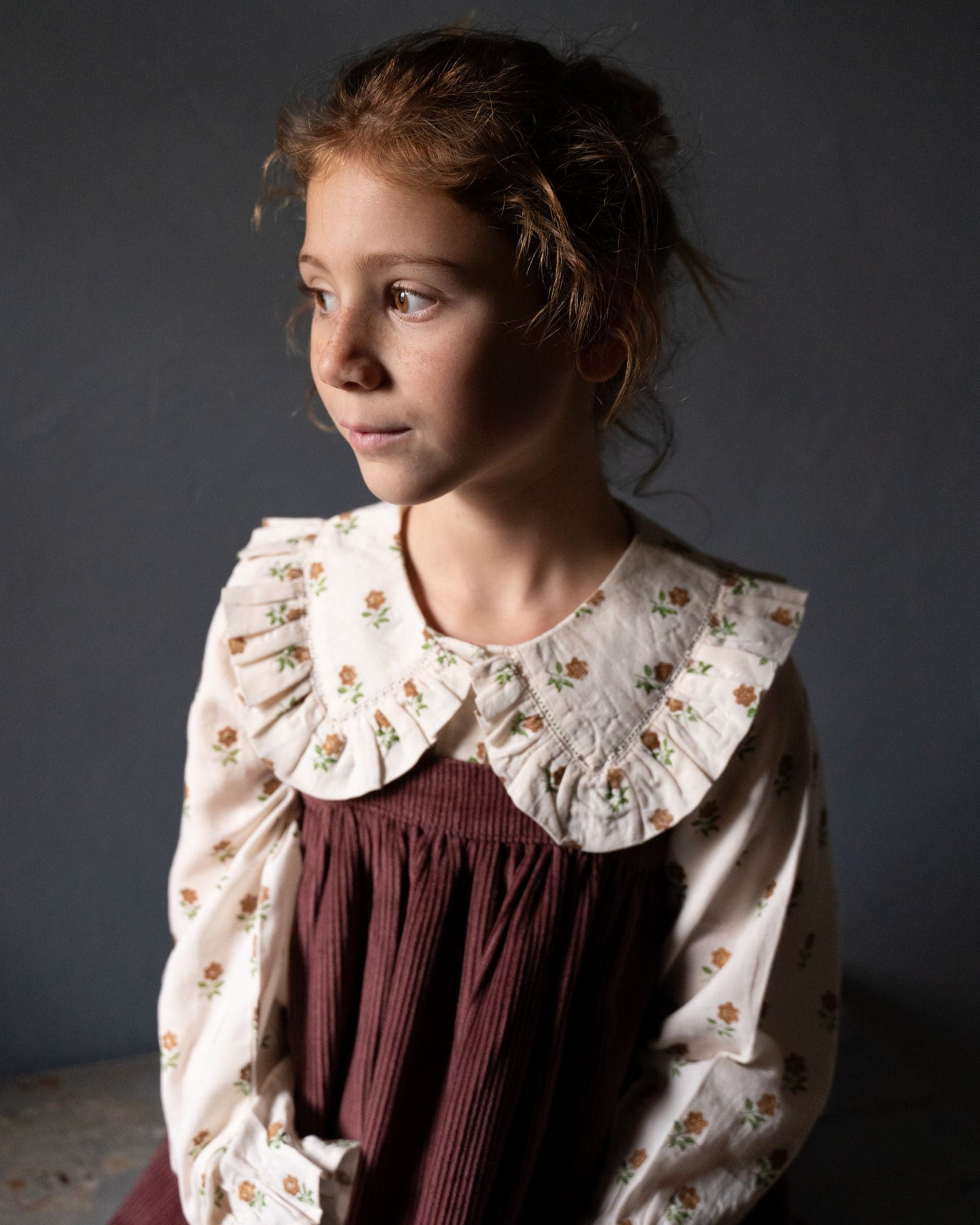 Blouse - Fleurs doré crème