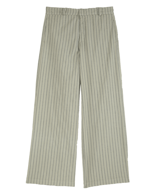 Pantalon rayé sauge