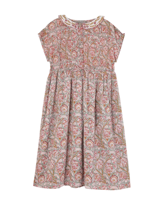 Robe à fleurs jade