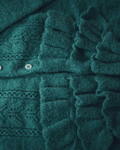 Cardigan volanté sapin