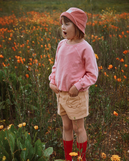 Short poches fleurs uni sésame