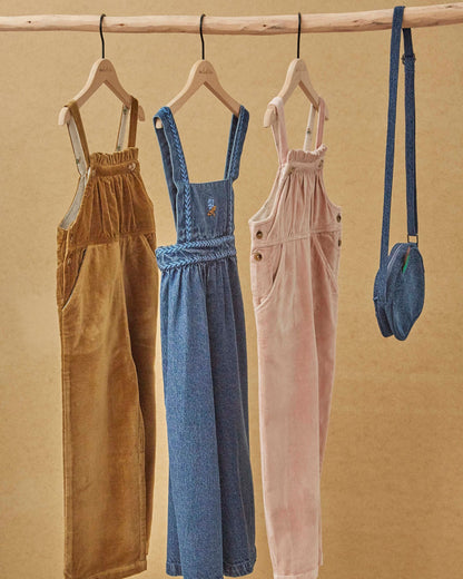 Salopette - Brodé denim bleu