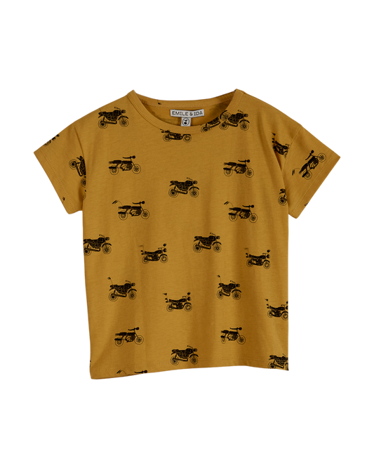 T-shirt coton bio moto jaune