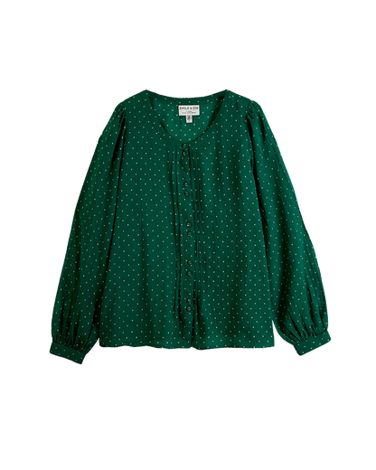 Blouse crépon de coton vert