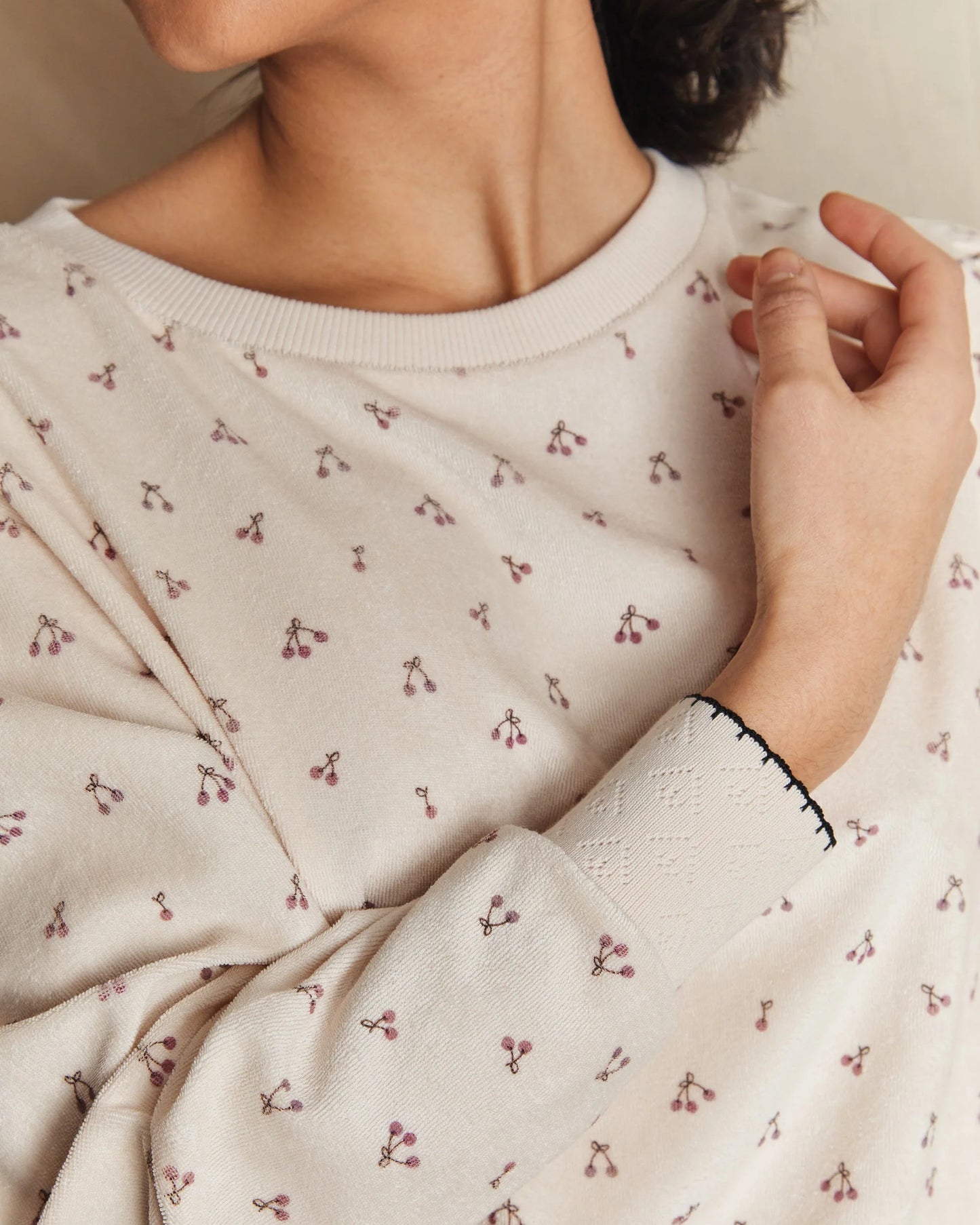 Sweat-shirt éponge cerises