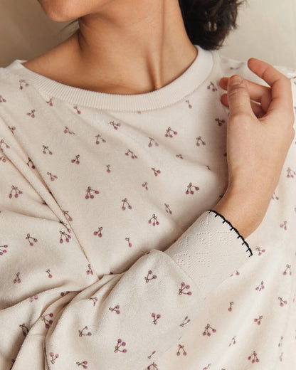 Sweat-shirt éponge cerises