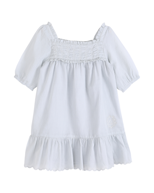 Robe à smocks bleu pâle