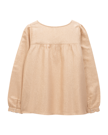 Blouse en voile de coton dorée