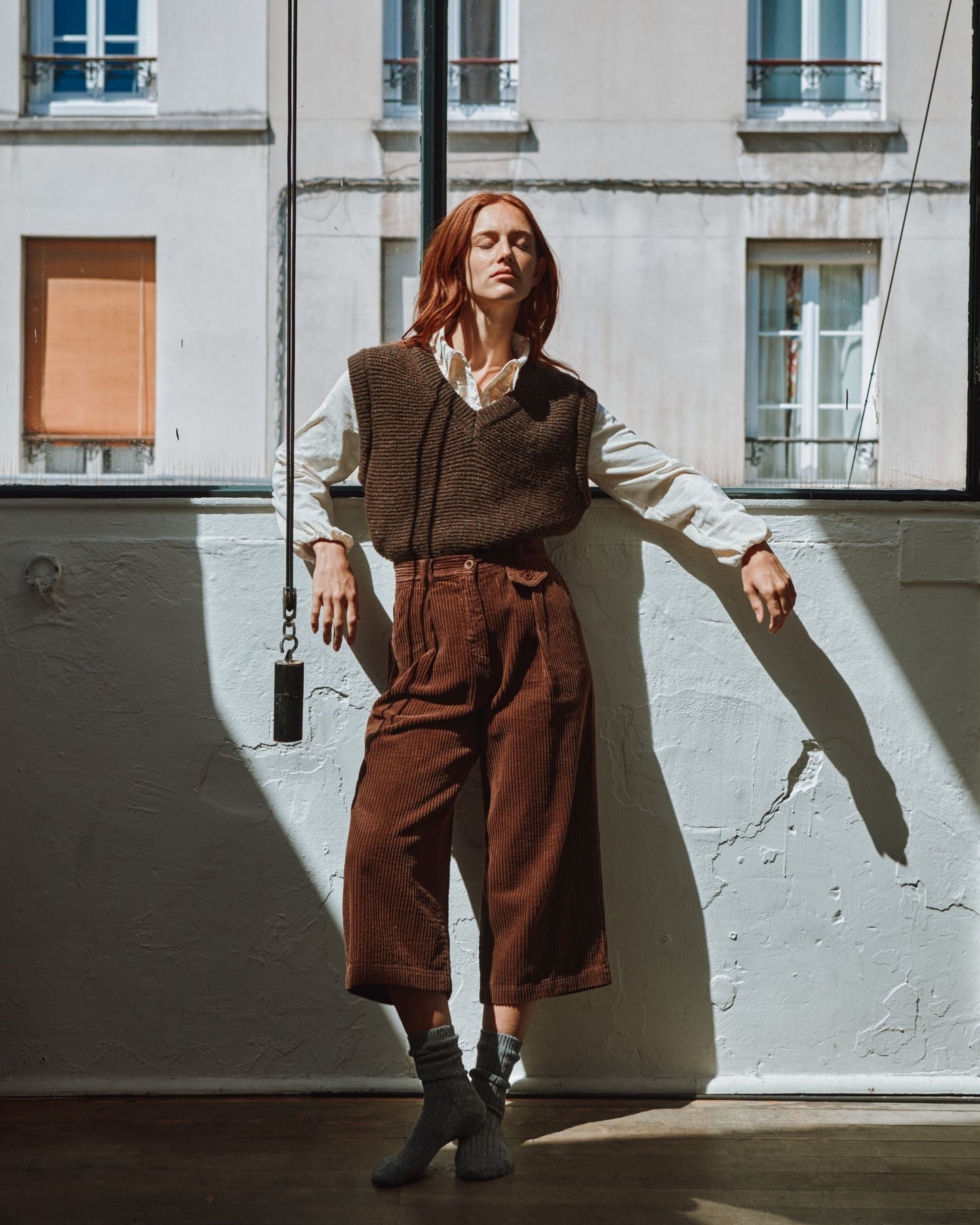 Pull - Sans manches en laine marron