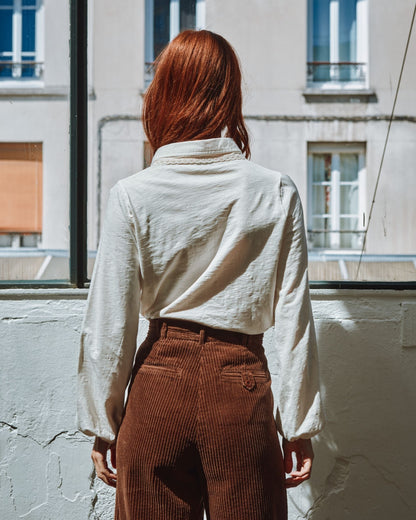 T-shirt - Broderie anglaise coton bio crème