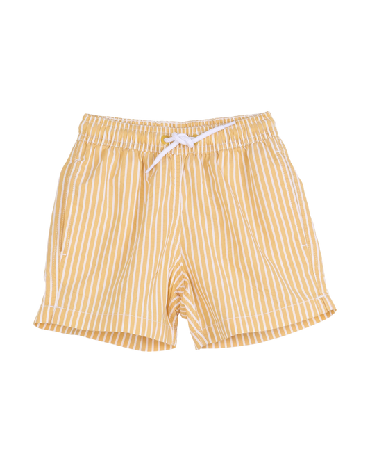 Short de bain rayé jaune