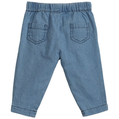 Pantalon chambray bleu