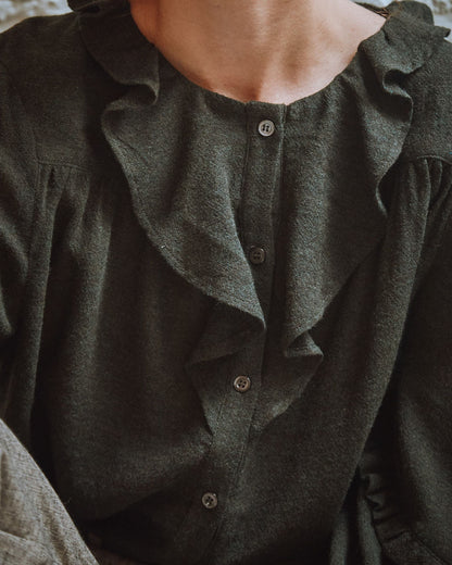 Blouse collerette noir