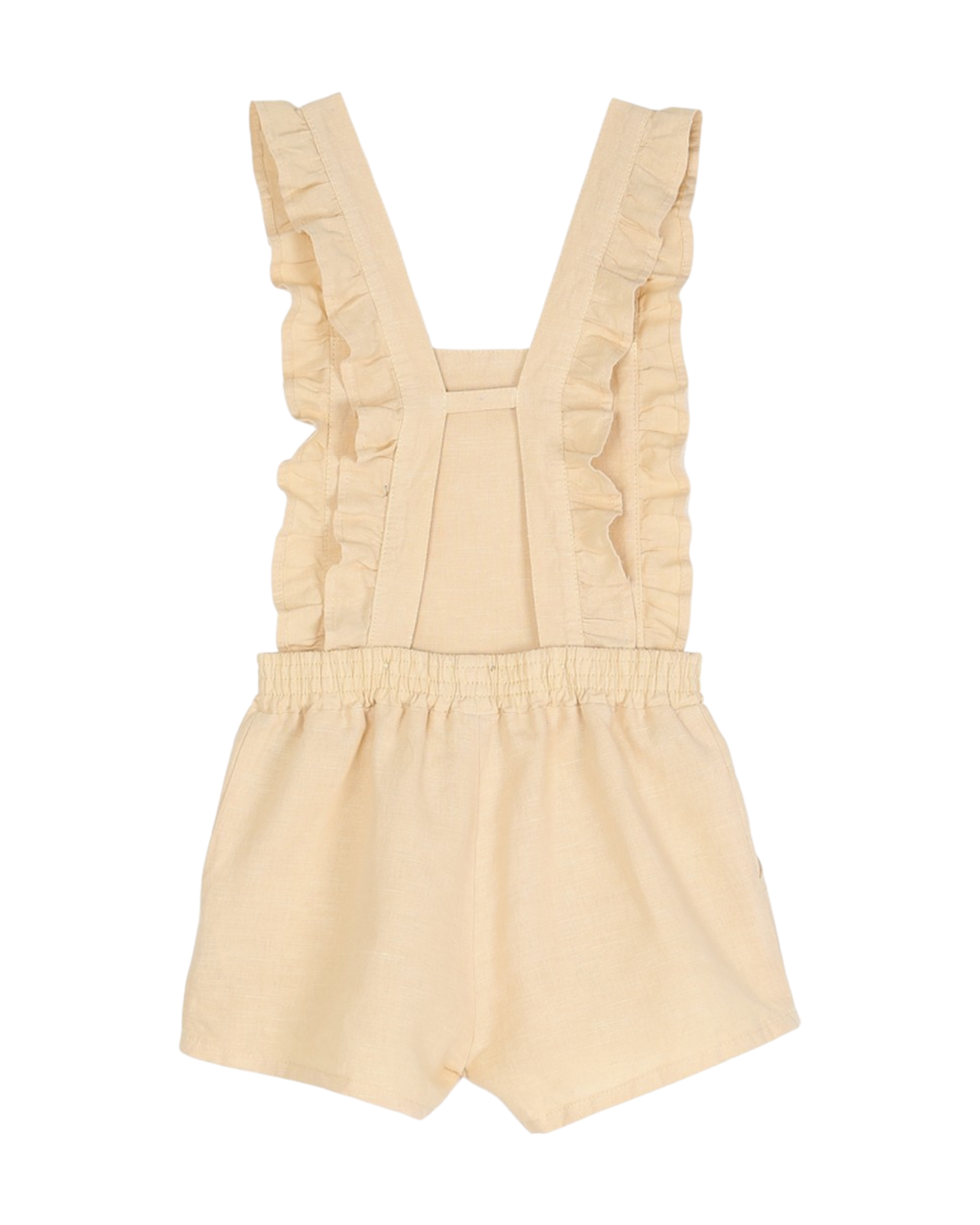 Salopette short volantée vanille