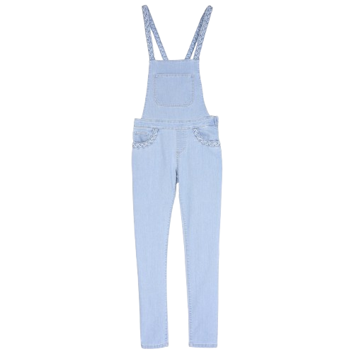 Salopette tressée en coton stretch bleach