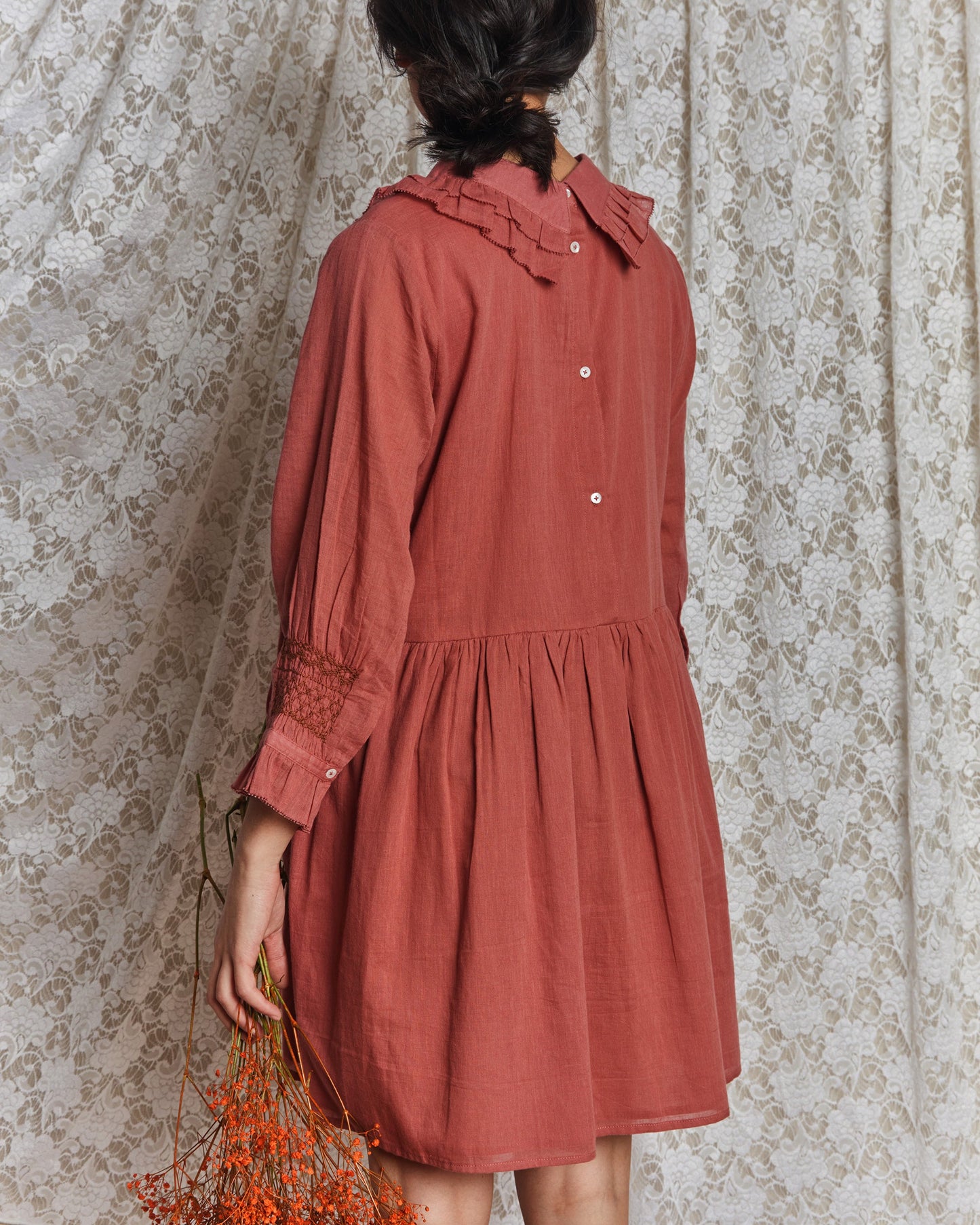 Robe voile de coton tuile