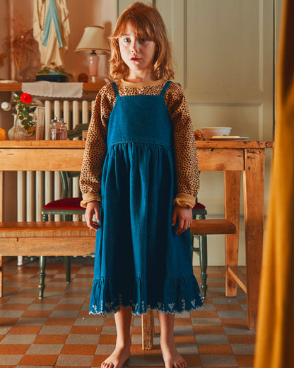 Robe à bretelles denim bleu