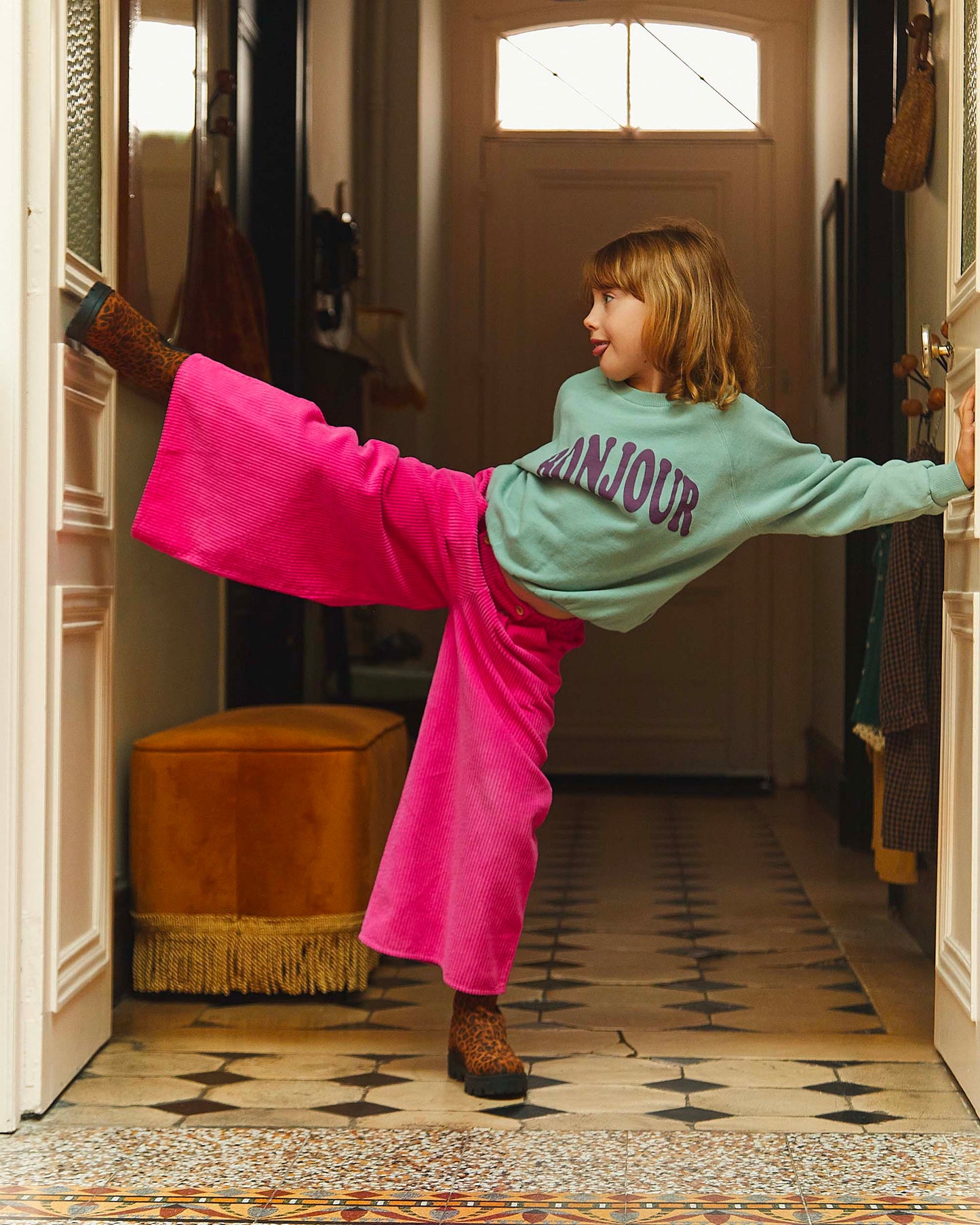 Pantalon velours fushia