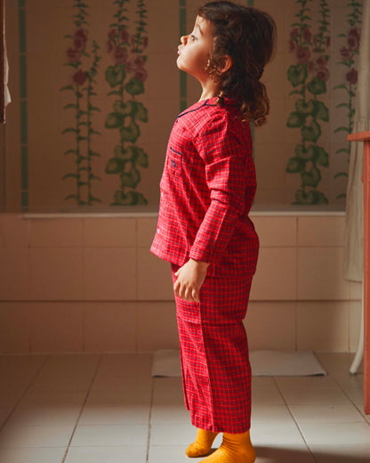 Pyjama écossais rouge