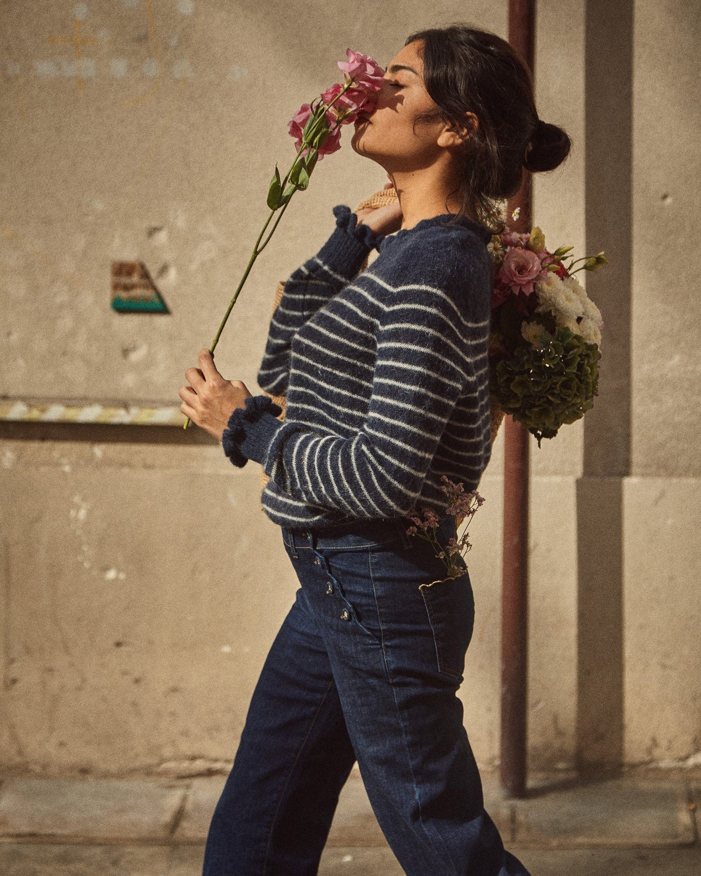 Pantalon à pont denim coton bio brut