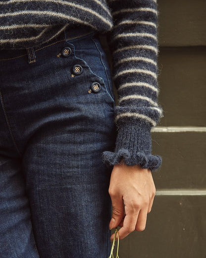 Pantalon à pont denim coton bio brut