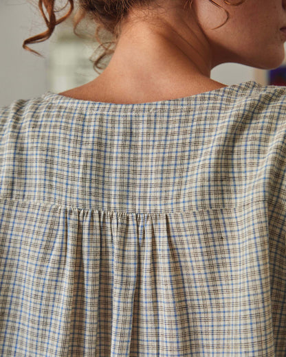 Blouse carreaux caroline marine