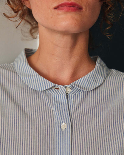 Chemise rayures bleu et blanc