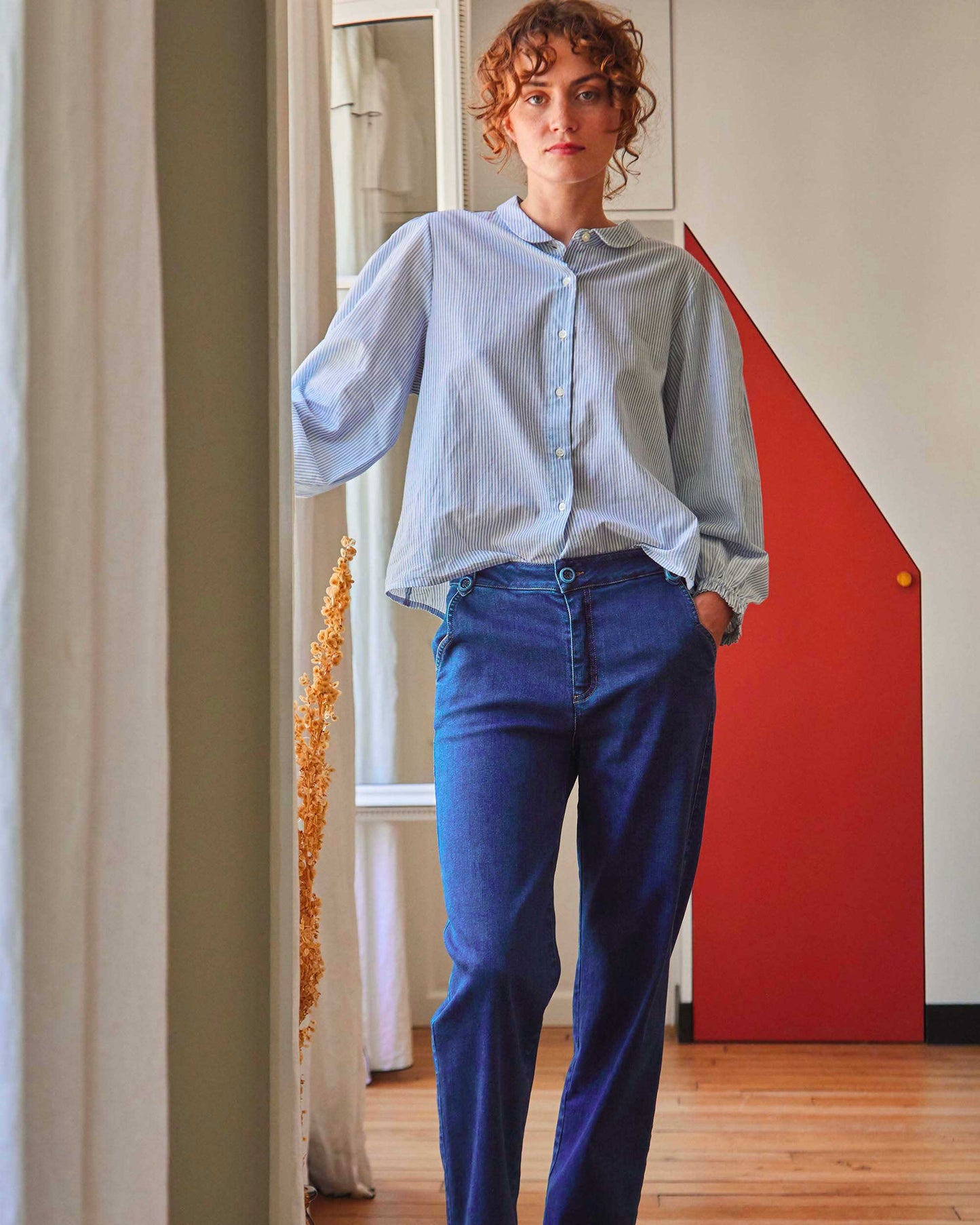 Chemise rayures bleu et blanc