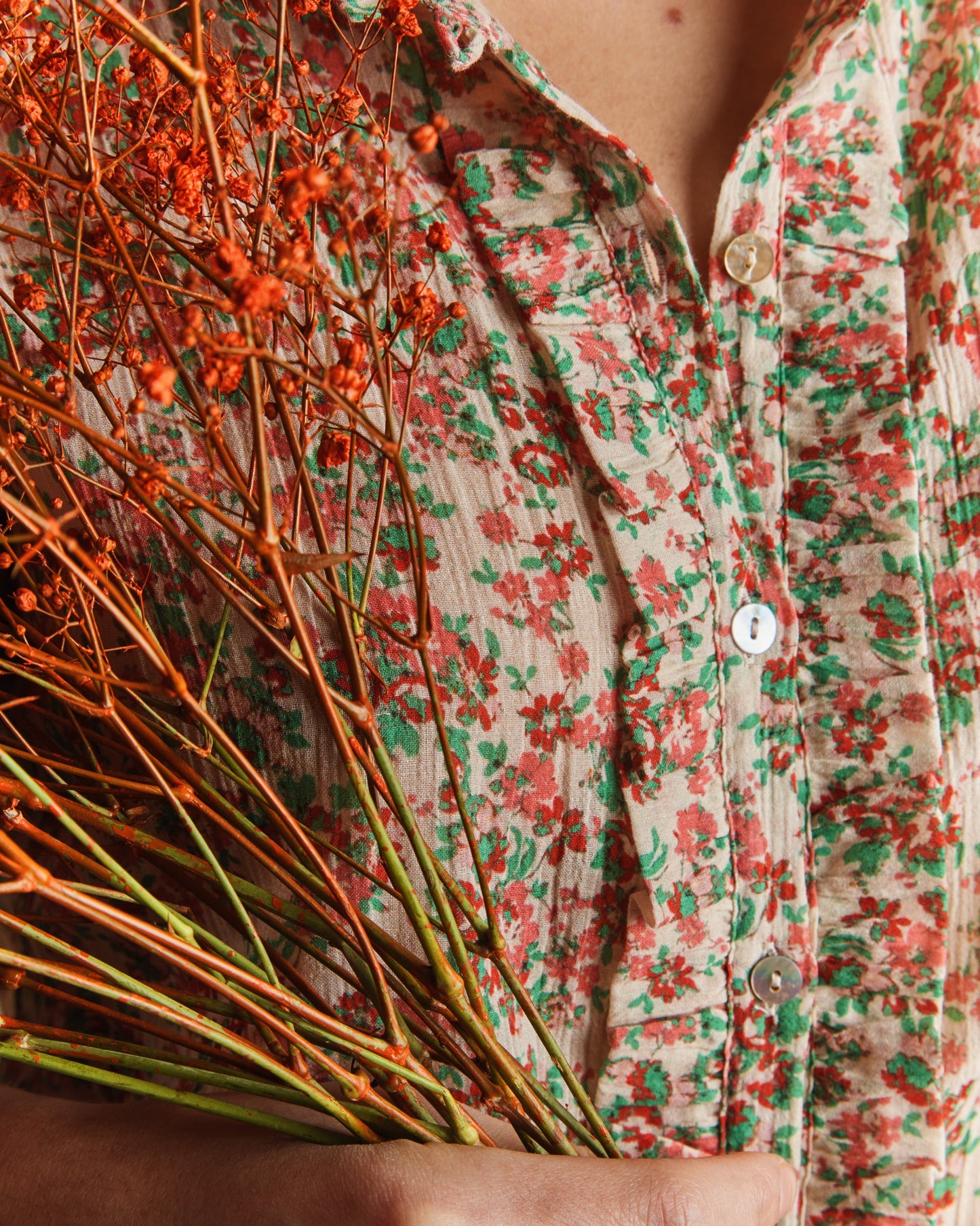 Blouse coton créponné rosae