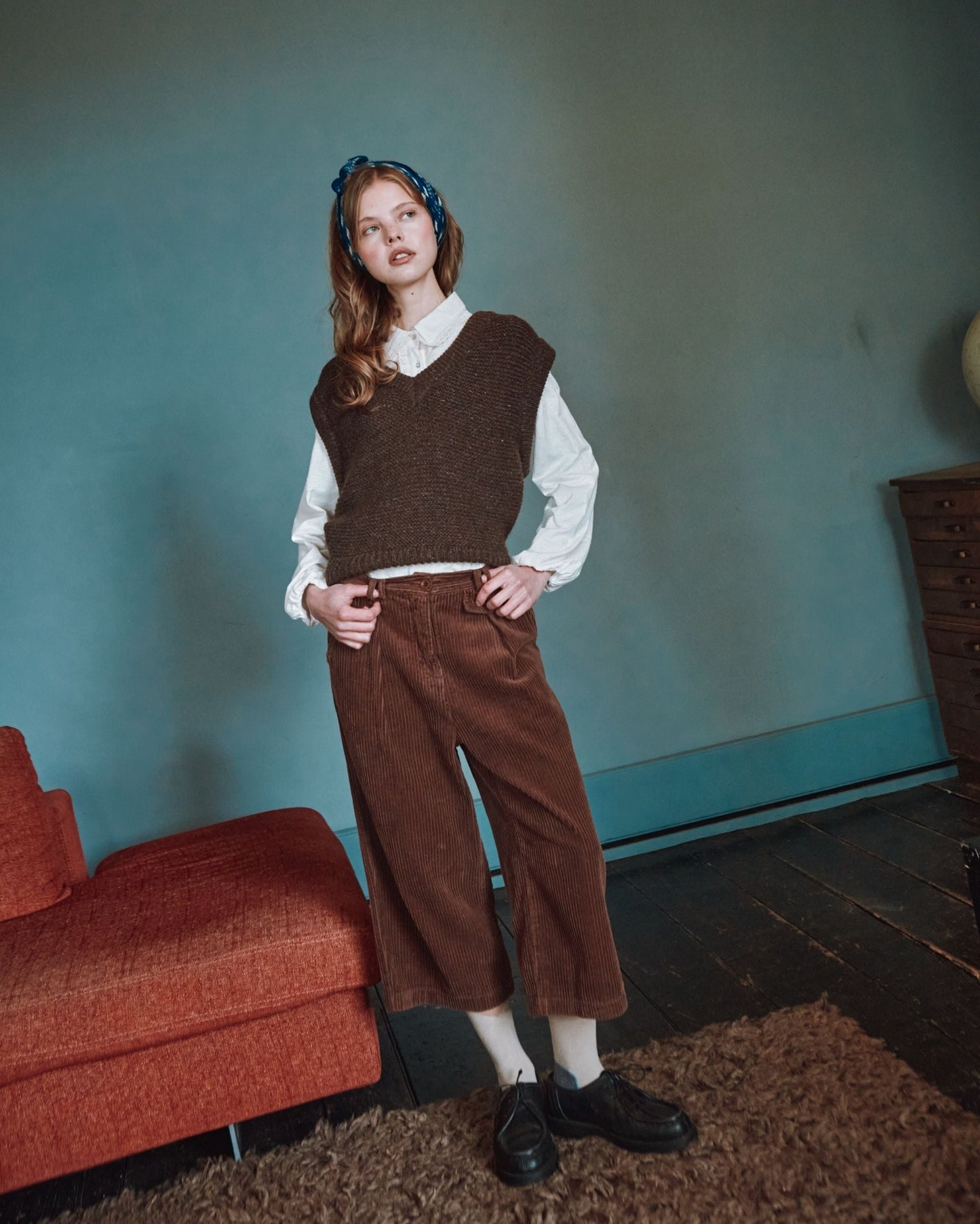 Pull - Sans manches en laine marron