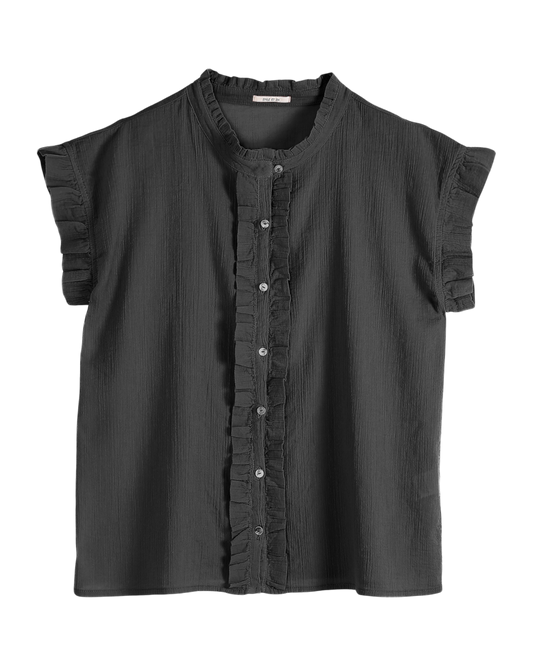 Blouse créponnée bitume