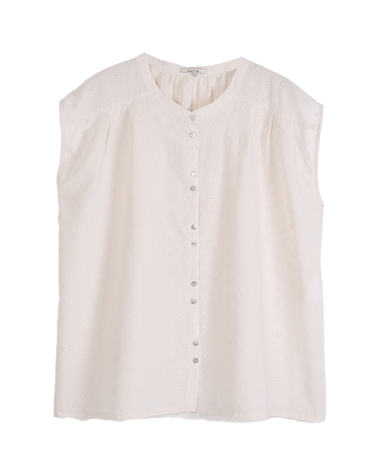 Blouse broderie anglaise ecru