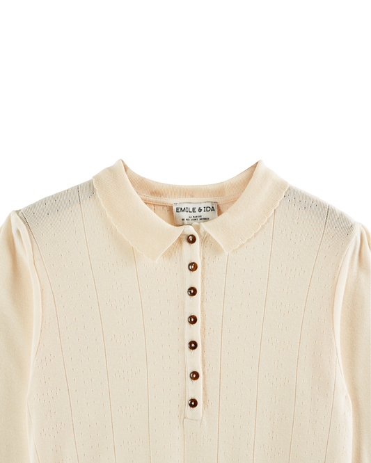 Polo coton modal crème