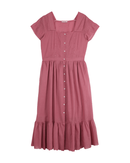 Robe chemisier longue vintage brique