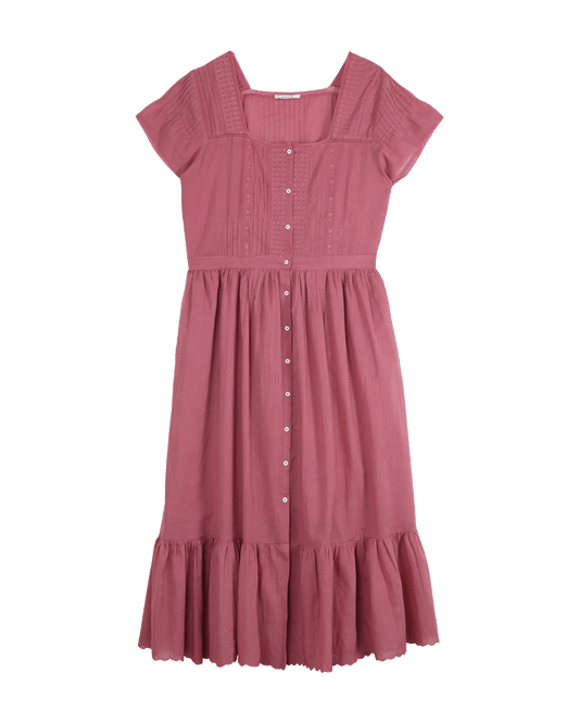 Robe chemisier longue vintage brique