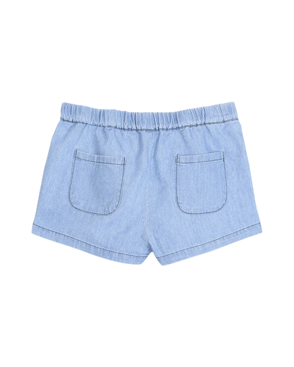 Short fille en chambray