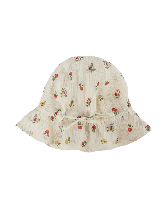 Chapeau créponné poppy écru