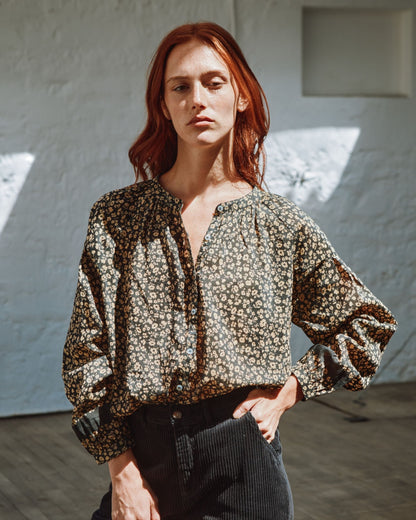 Blouse - Boutonné coton et soie anémone