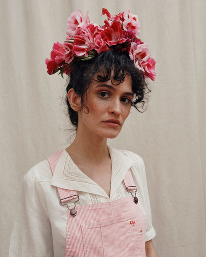 Blouse brodée vintage écru