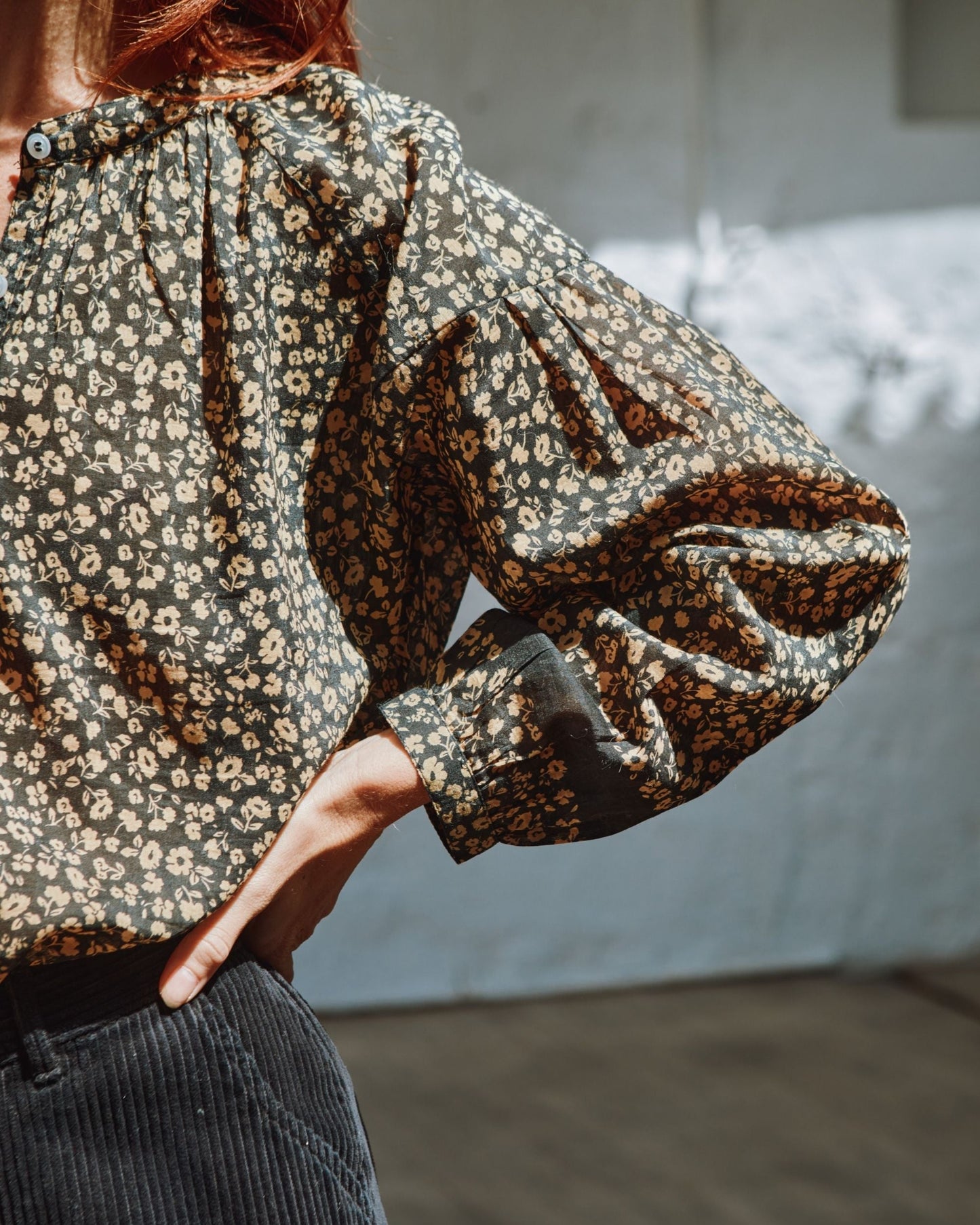 Blouse - Boutonné coton et soie anémone