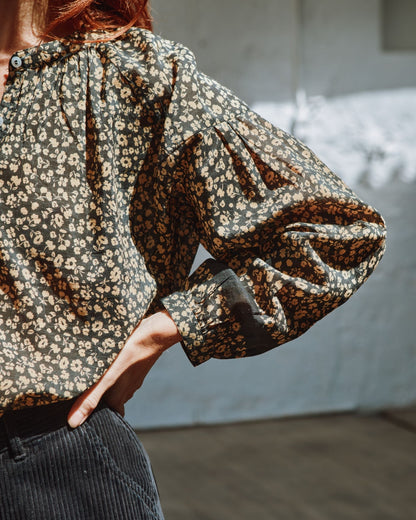 Blouse - Boutonné coton et soie anémone