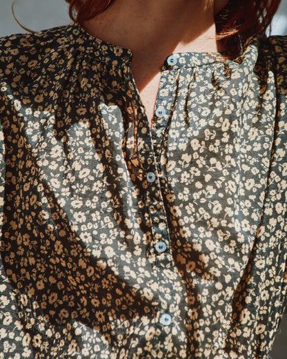 Blouse - Boutonné coton et soie anémone