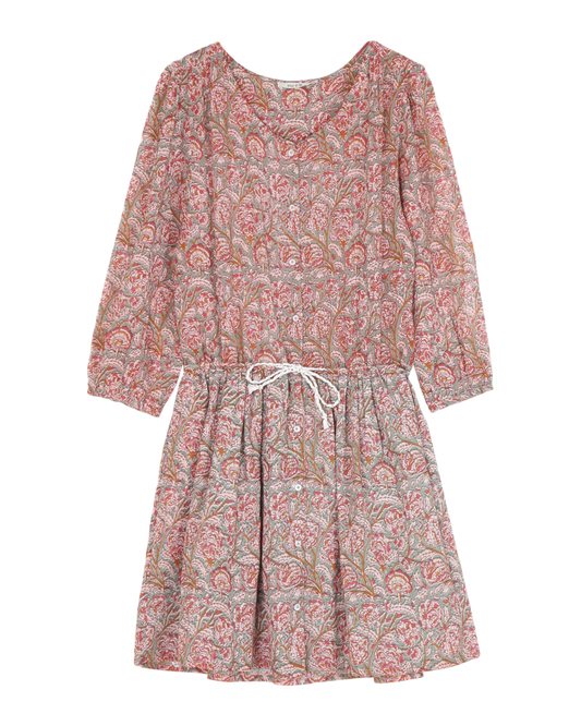 Robe chemisier imprimée jade