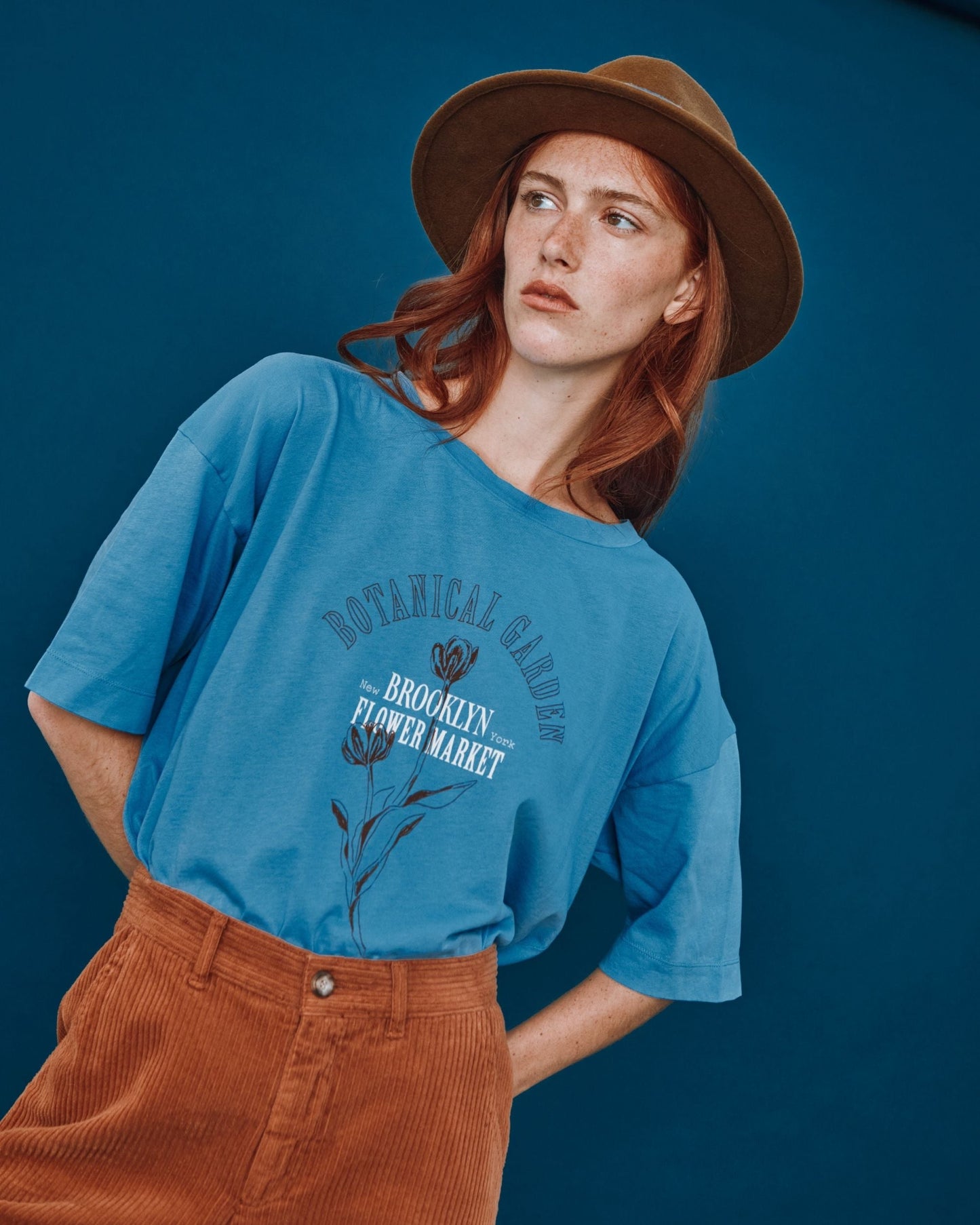 T-shirt - Botanical Garden coton bio bleu