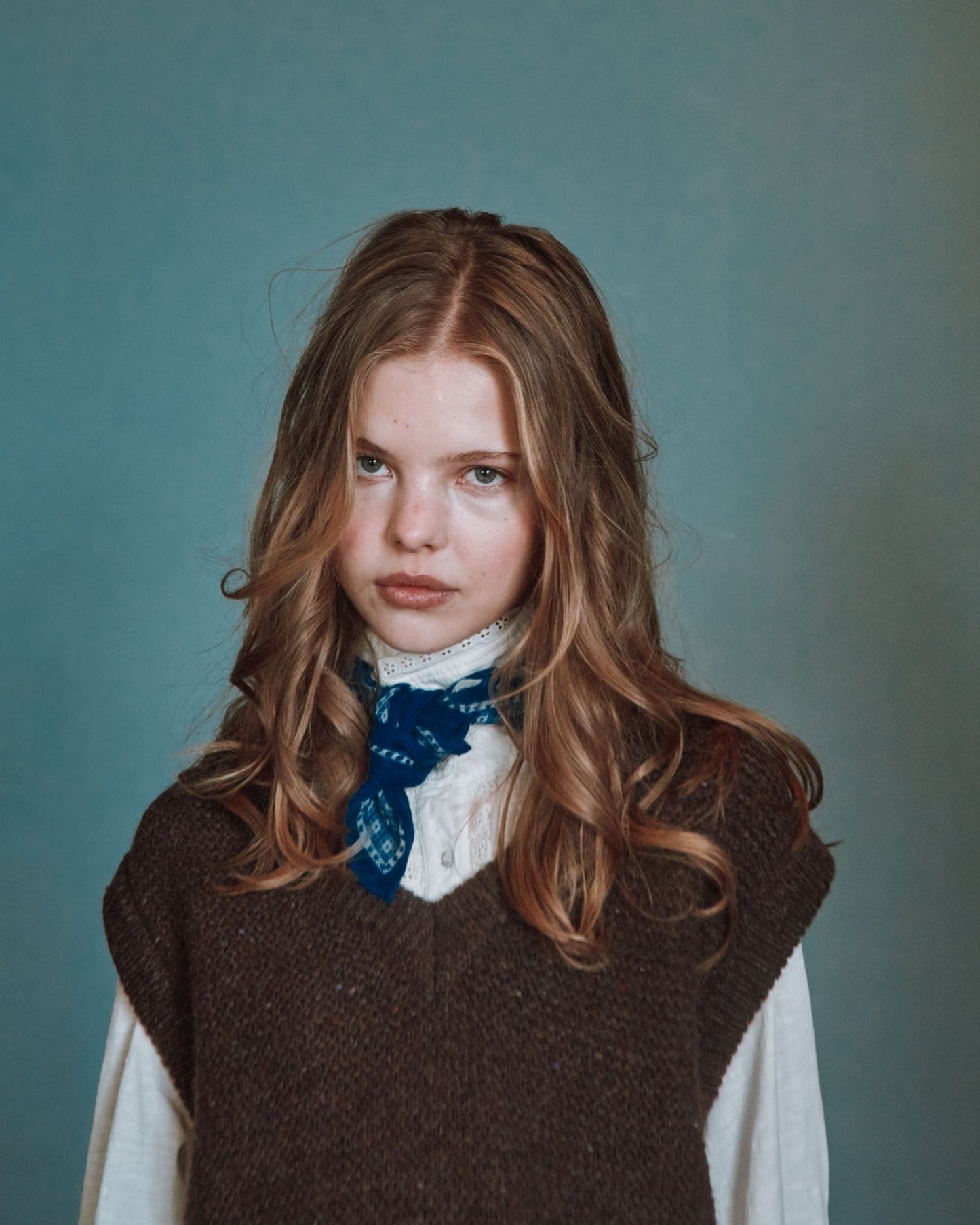 Pull - Sans manches en laine marron