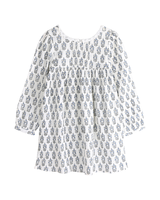 Robe à fleurs écru
